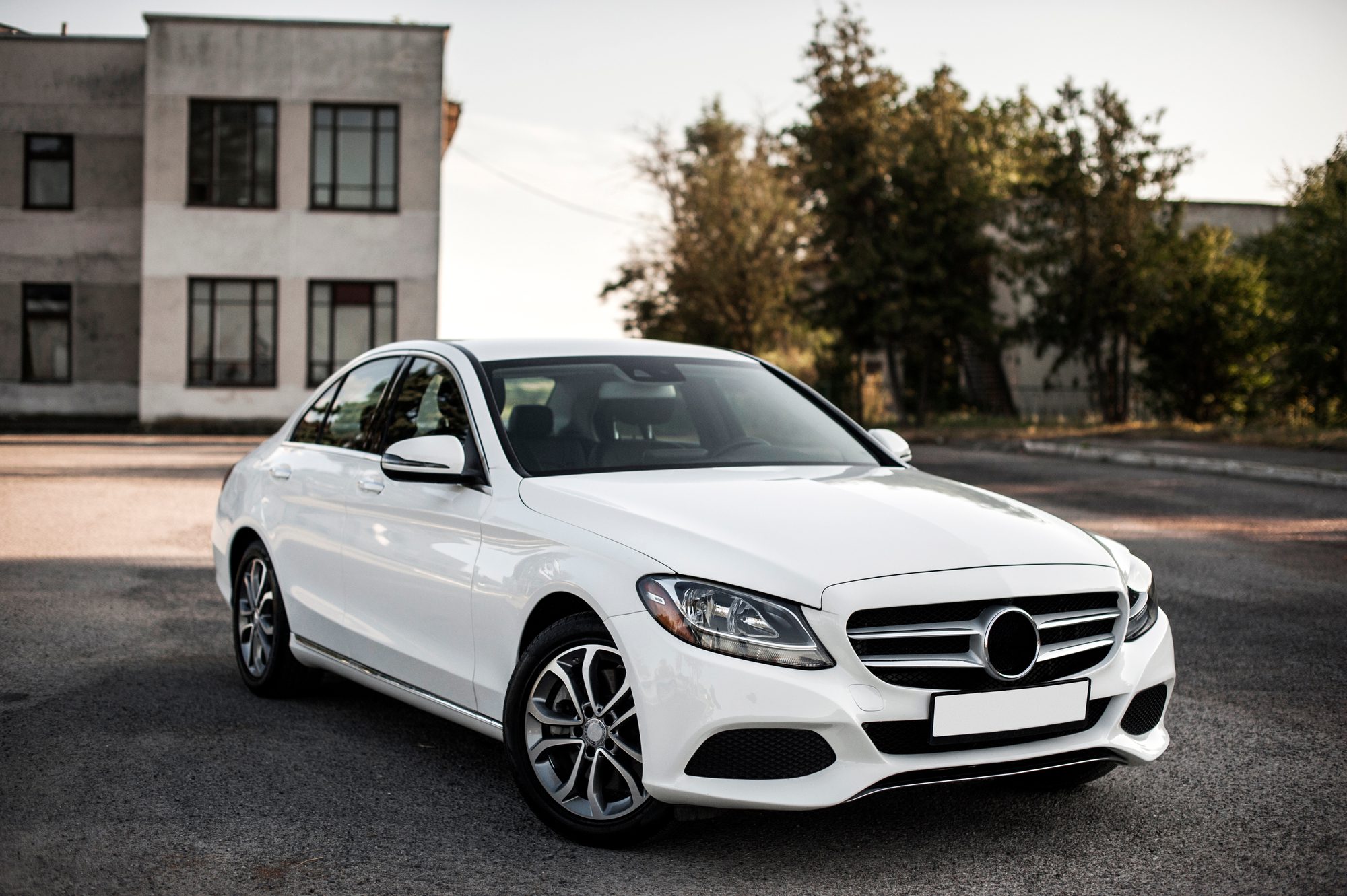 Compact white executive car